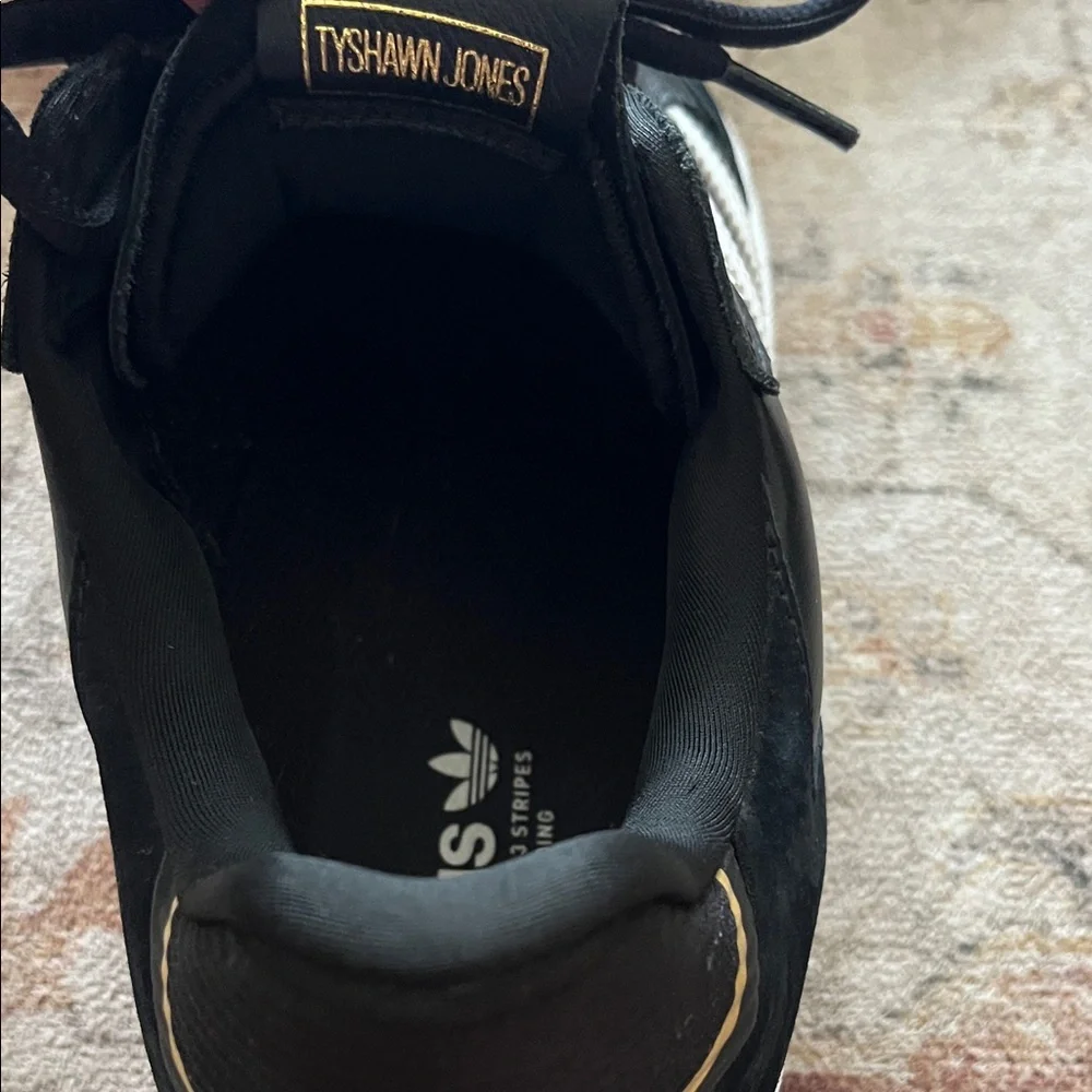 Adidas Men's Black and White Tyshawn Sneakers - Picture 8 of 8